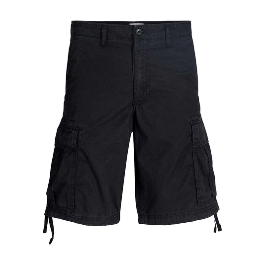 Black - Front - Jack And Jones Mens Cole Frank Relaxed Fit Cargo Shorts