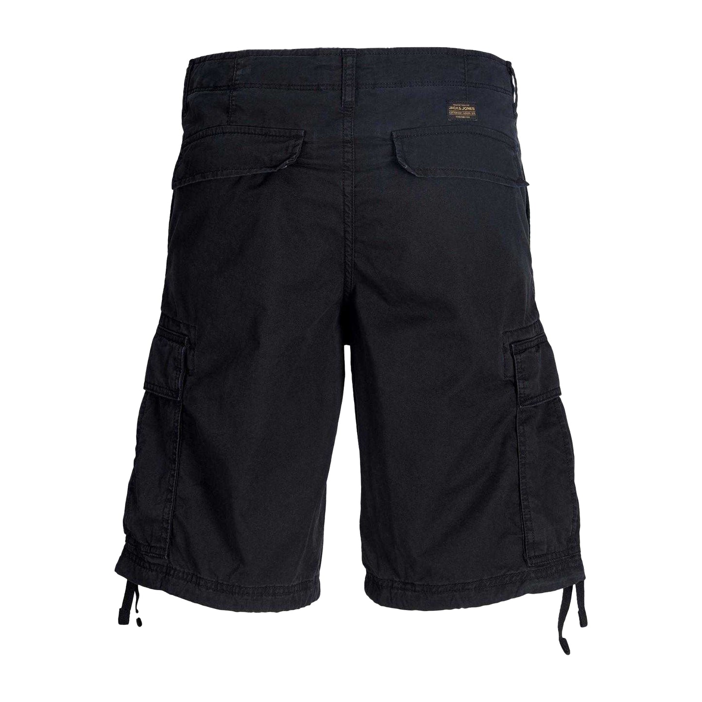 Black - Back - Jack And Jones Mens Cole Frank Relaxed Fit Cargo Shorts