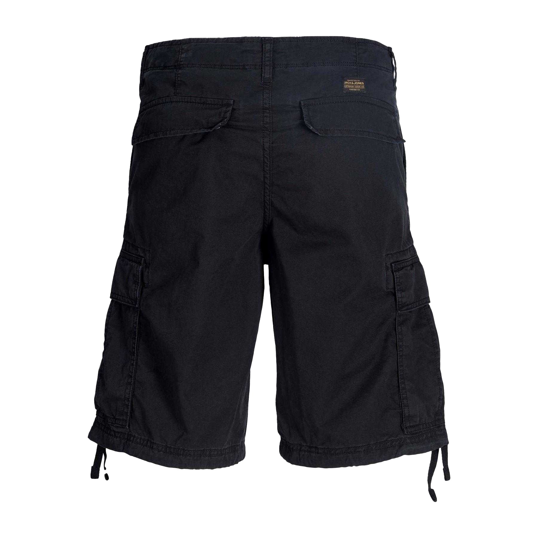 Black - Back - Jack And Jones Mens Cole Frank Relaxed Fit Cargo Shorts