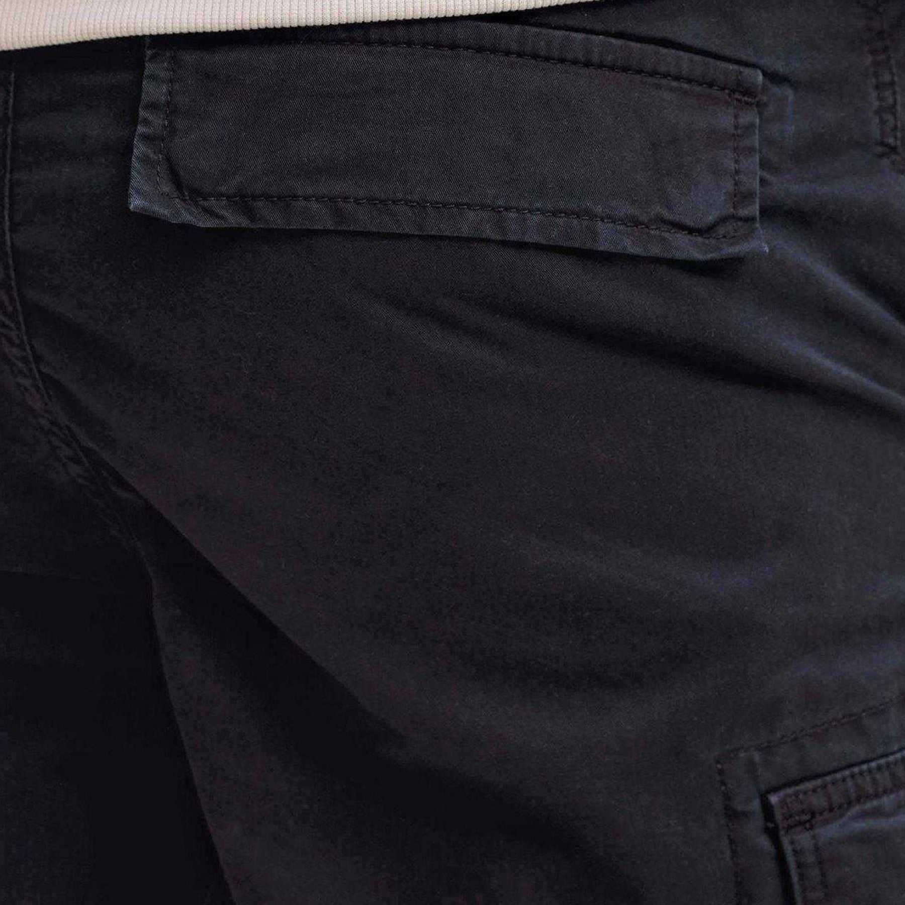 Black - Side - Jack And Jones Mens Cole Frank Relaxed Fit Cargo Shorts