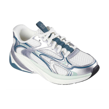Off White-Pink - Side - Skechers Childrens-Kids Slip-on Trainers