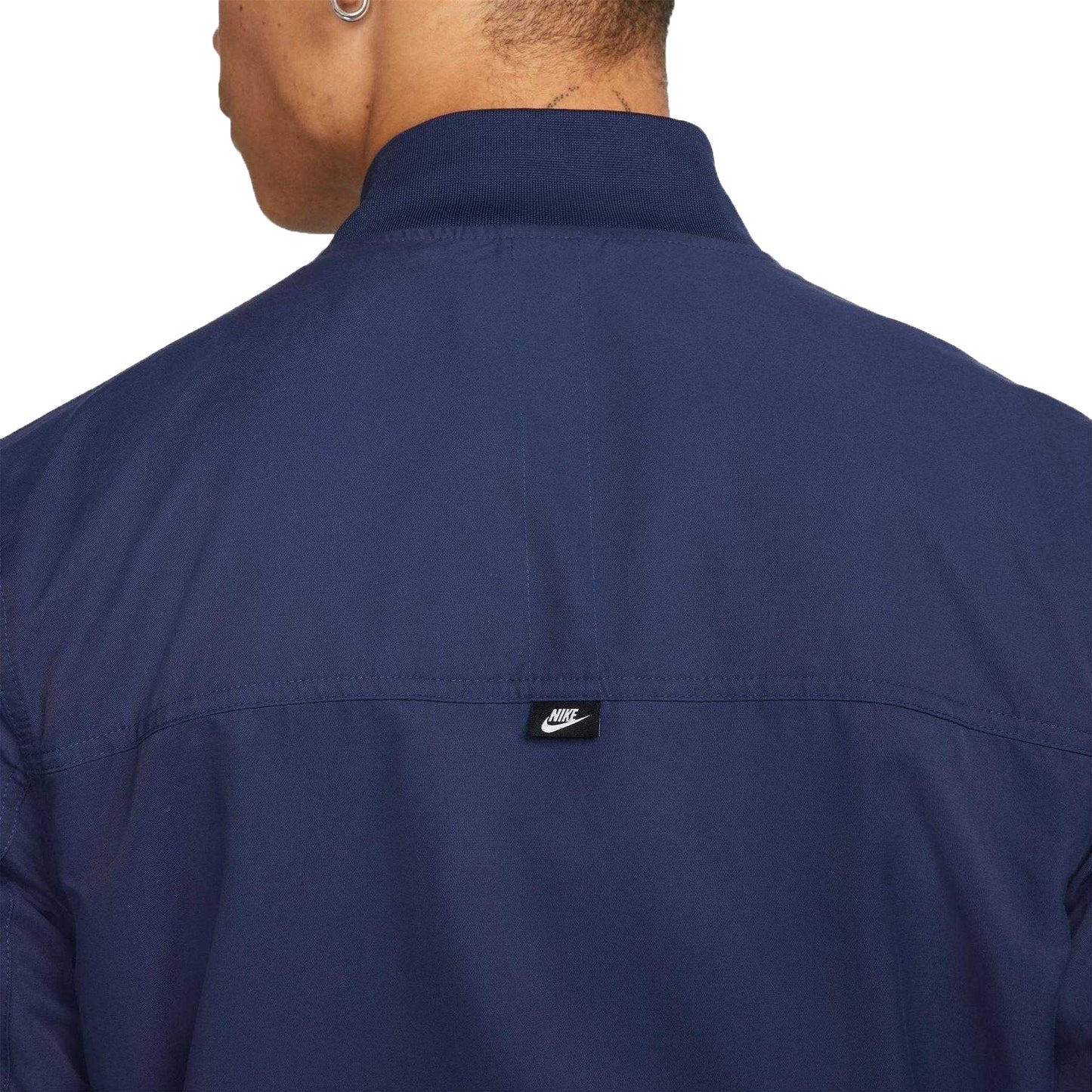 Midnight Navy-White - Side - Nike Mens Club Woven Jacket