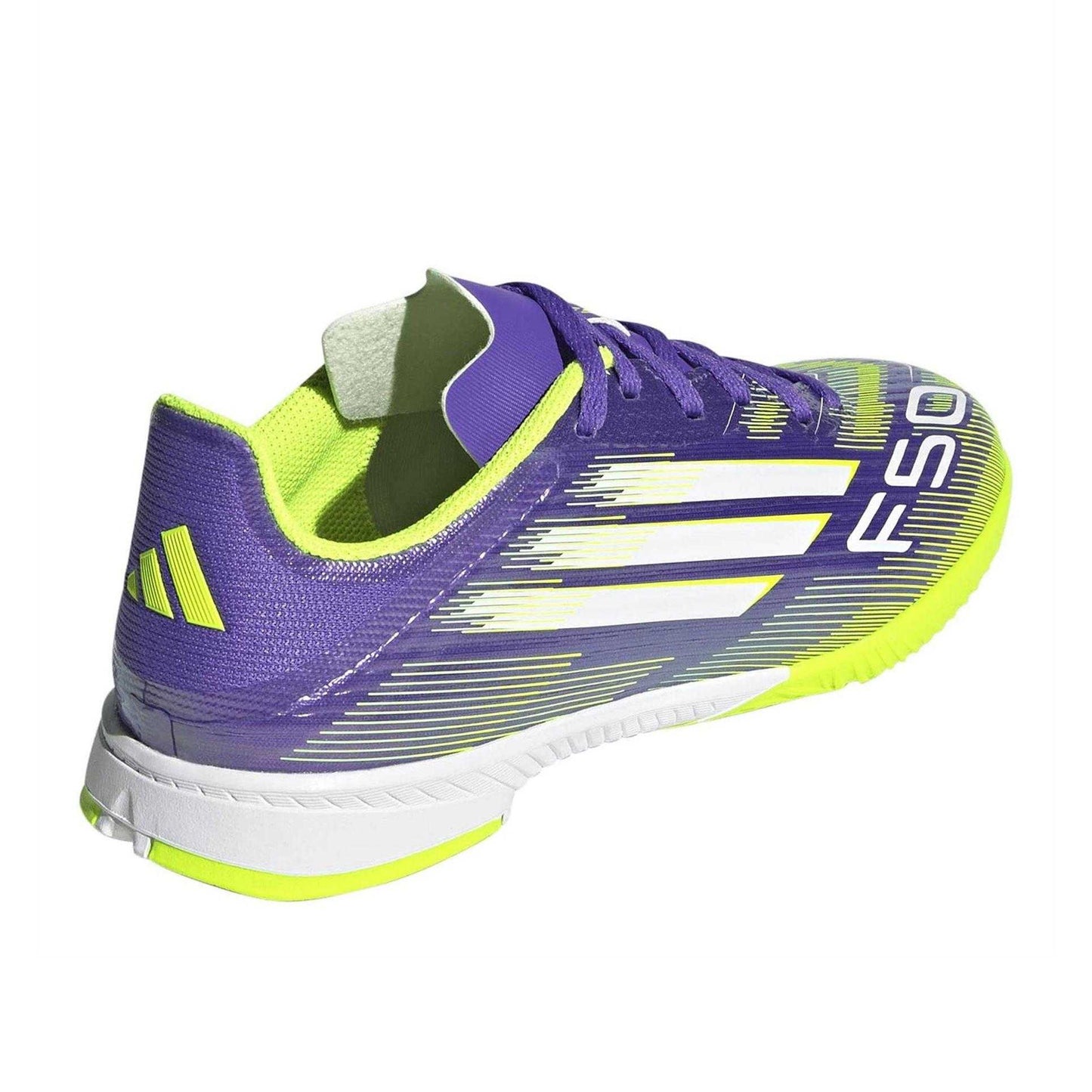 Purple Rush - Back - Adidas Womens-Ladies F50 3 Stripes Indoor Football Trainers
