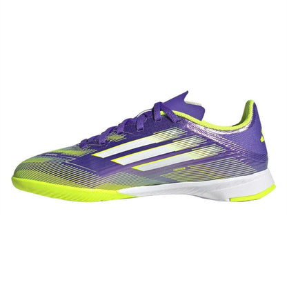 Purple Rush - Side - Adidas Womens-Ladies F50 3 Stripes Indoor Football Trainers