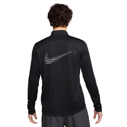 Black-Reflective - Back - Nike Mens Pacer Logo Dri-FIT Half Zip Top