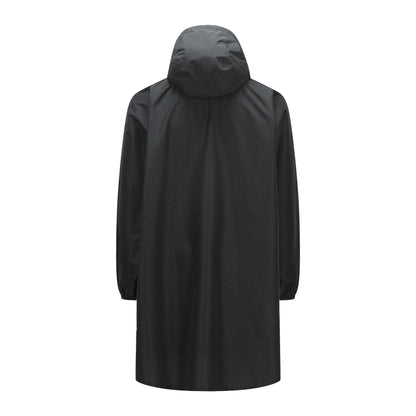 Black - Back - Gelert Mens Hooded Waterproof Long Length Poncho