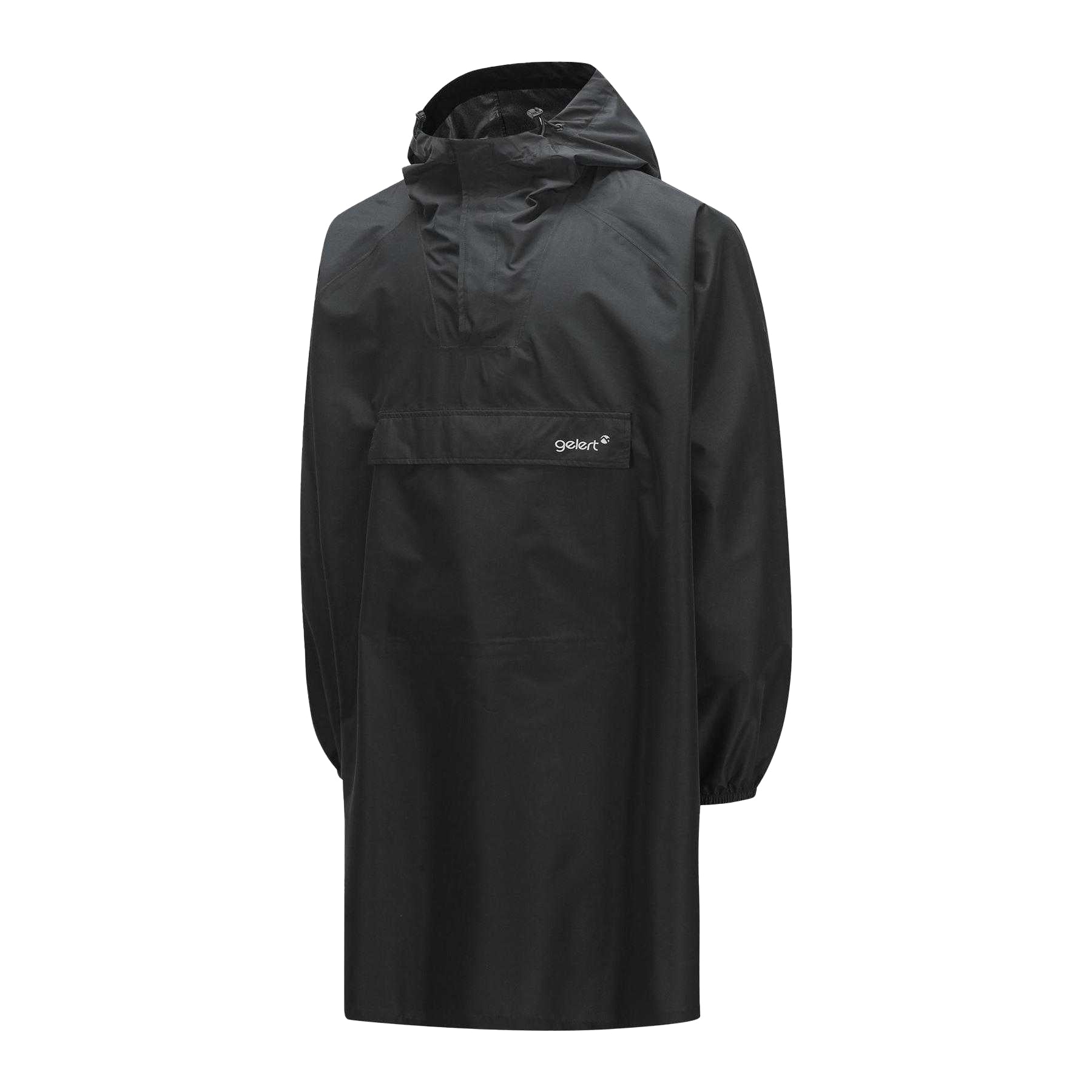 Black - Side - Gelert Mens Hooded Waterproof Long Length Poncho