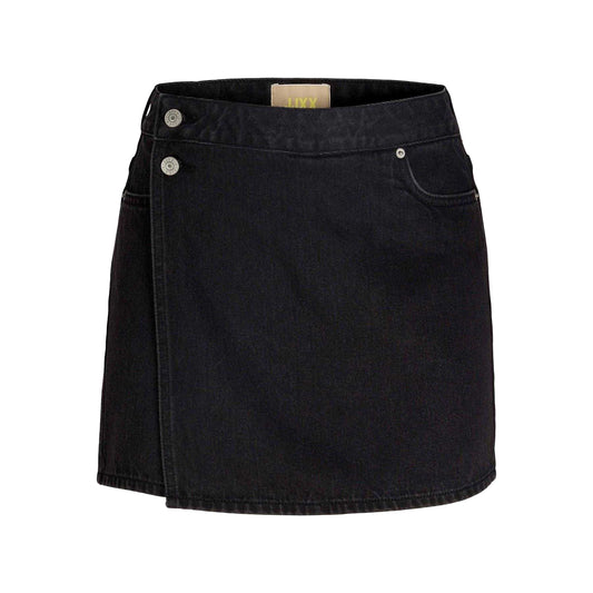 Black Denim - Front - JJXX Womens-Ladies Greta Denim High Waist Mini Skirt