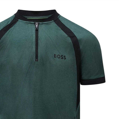 Green - Side - Boss Mens PL_TOC Matchball Jersey Slim Polo Shirt