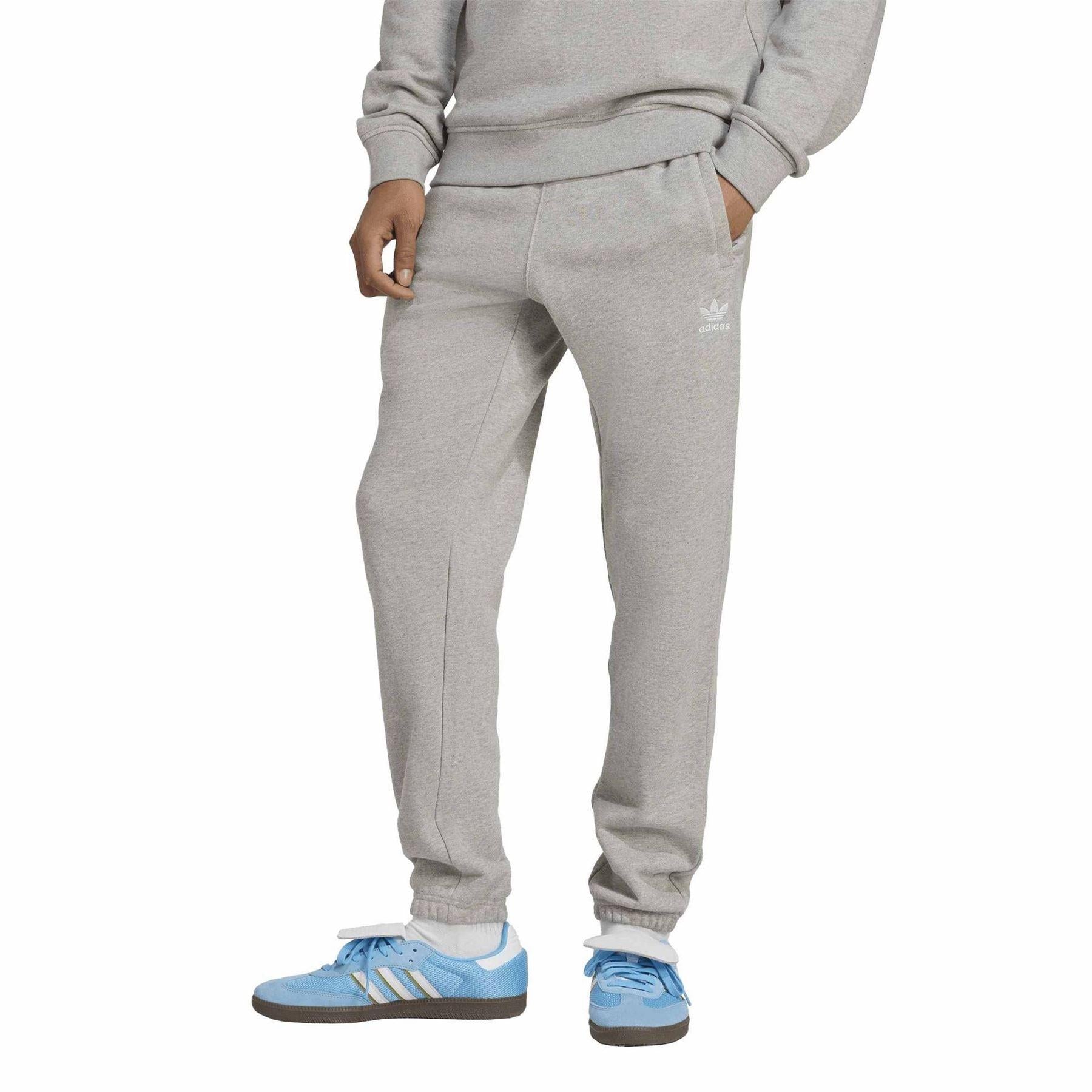 Medium Grey - Lifestyle - Adidas Mens Trefoil Essentials Heather Joggers