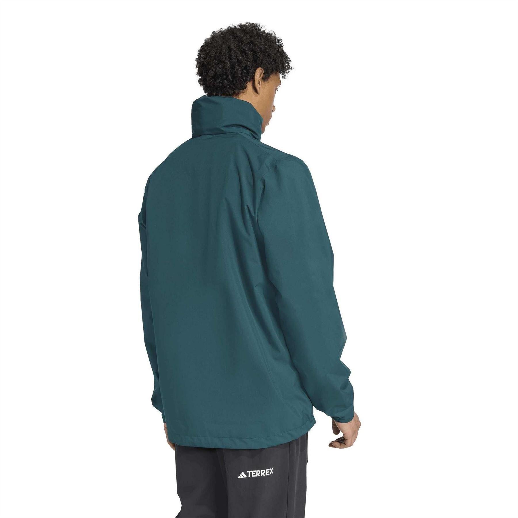 Aurora Green-Ivy Green - Back - Adidas Mens Multi Essentials 2 Layer Jacket