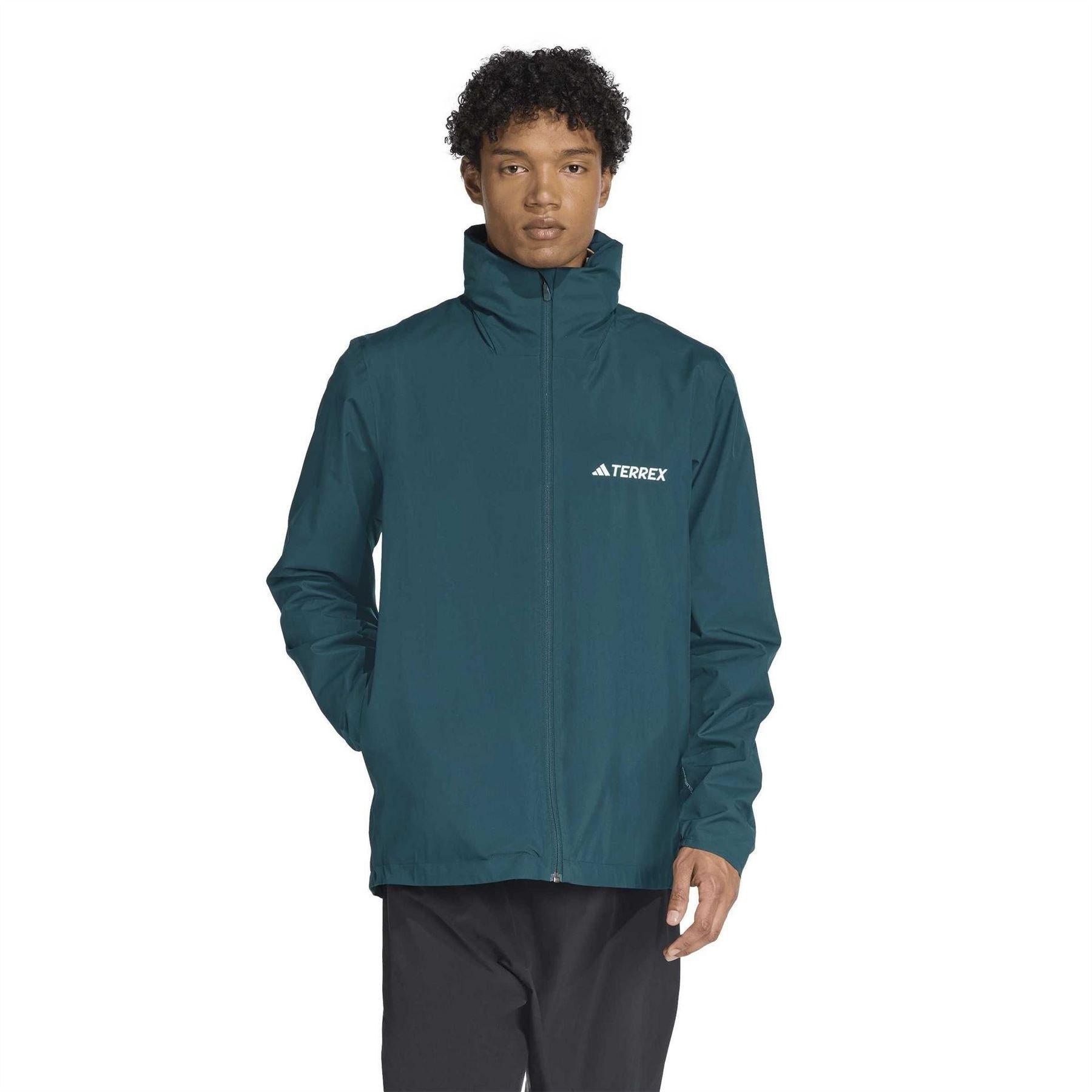 Aurora Green-Ivy Green - Lifestyle - Adidas Mens Multi Essentials 2 Layer Jacket