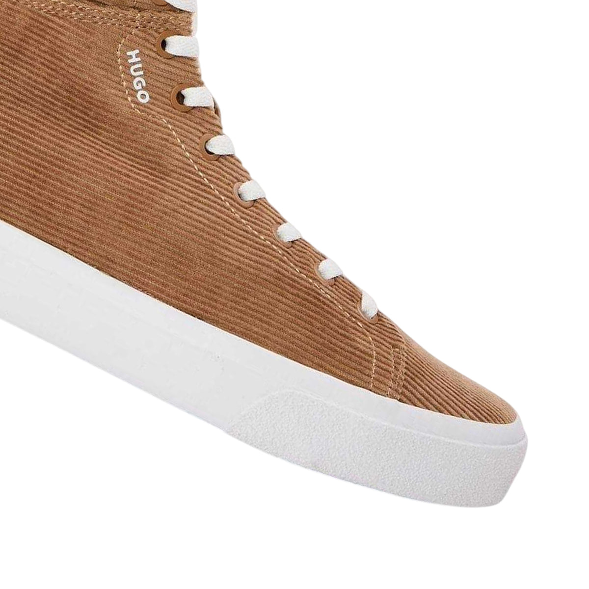 Pastel Cocoa Brown - Side - Hugo Mens Dyer Hito Corduroy Low Trainers