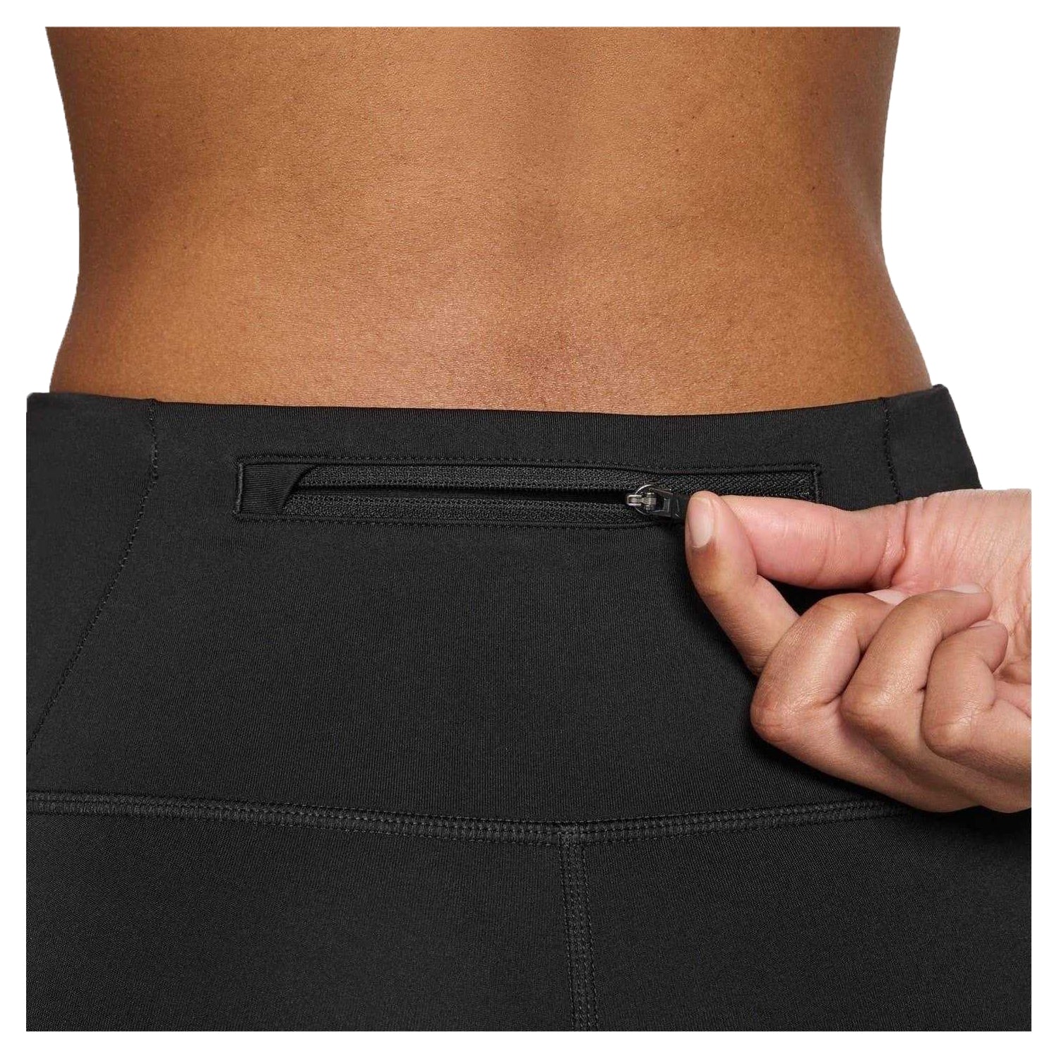 Black-Silver - Side - Nike Womens-Ladies T Flash Running Tights