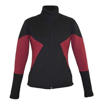 Black-Red - Front - Requisite Womens-Ladies Two Tone Long-Sleeved Fleece Jacket
