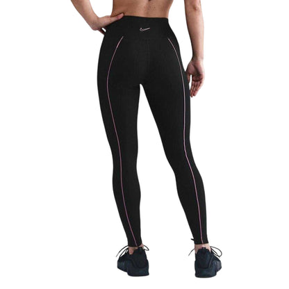 Black-Pink - Back - Nike Womens-Ladies Side Stripe High Waist Tights