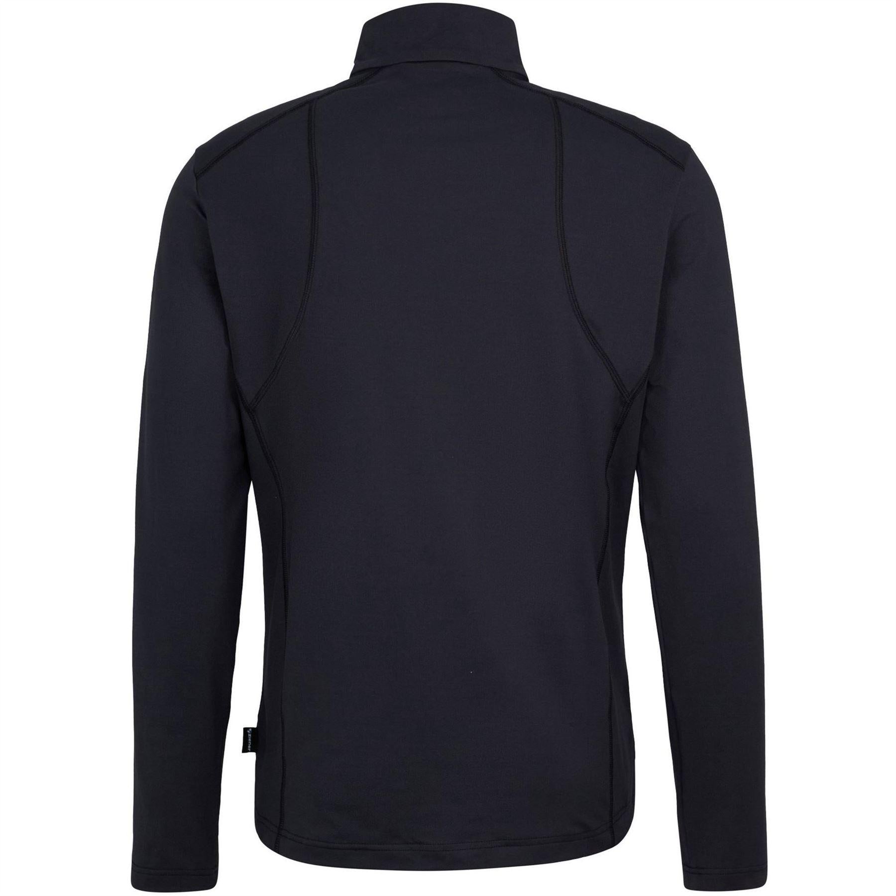 Black - Back - Ziener Mens Jelano Quarter Zip Fleece Top