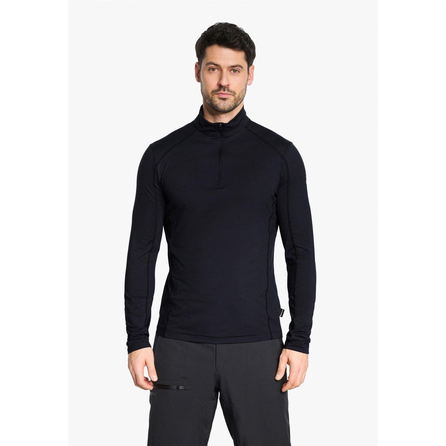 Black - Side - Ziener Mens Jelano Quarter Zip Fleece Top