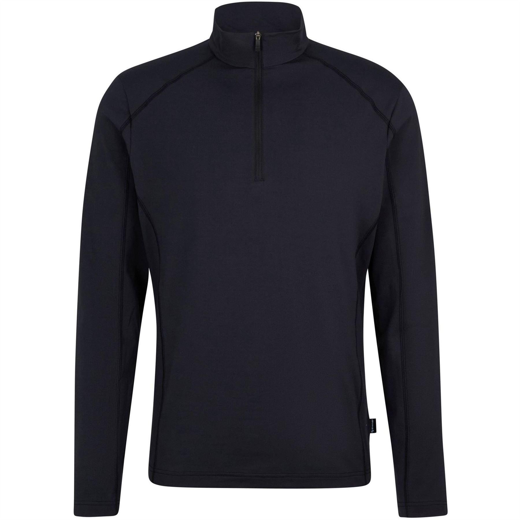 Black - Front - Ziener Mens Jelano Quarter Zip Fleece Top