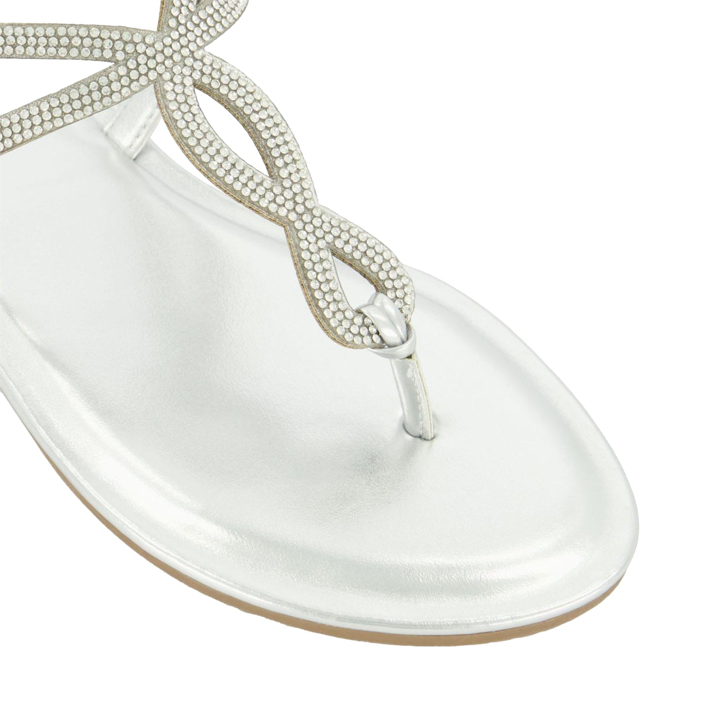 Silver - Lifestyle - Dune London Womens-Ladies Logic Tubular Twist Strap Sandals