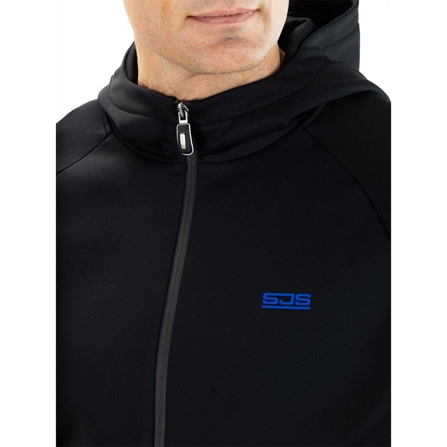 Black - Side - Sjeng Sports Mens Maxim Raglan Long-Sleeved Full Zip Hoodie
