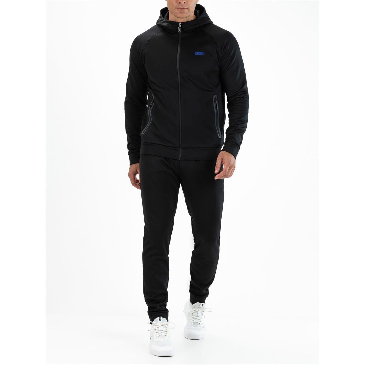 Black - Lifestyle - Sjeng Sports Mens Maxim Raglan Long-Sleeved Full Zip Hoodie