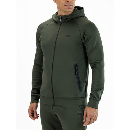 Camo Green - Front - Sjeng Sports Mens Maxim Raglan Long-Sleeved Full Zip Hoodie
