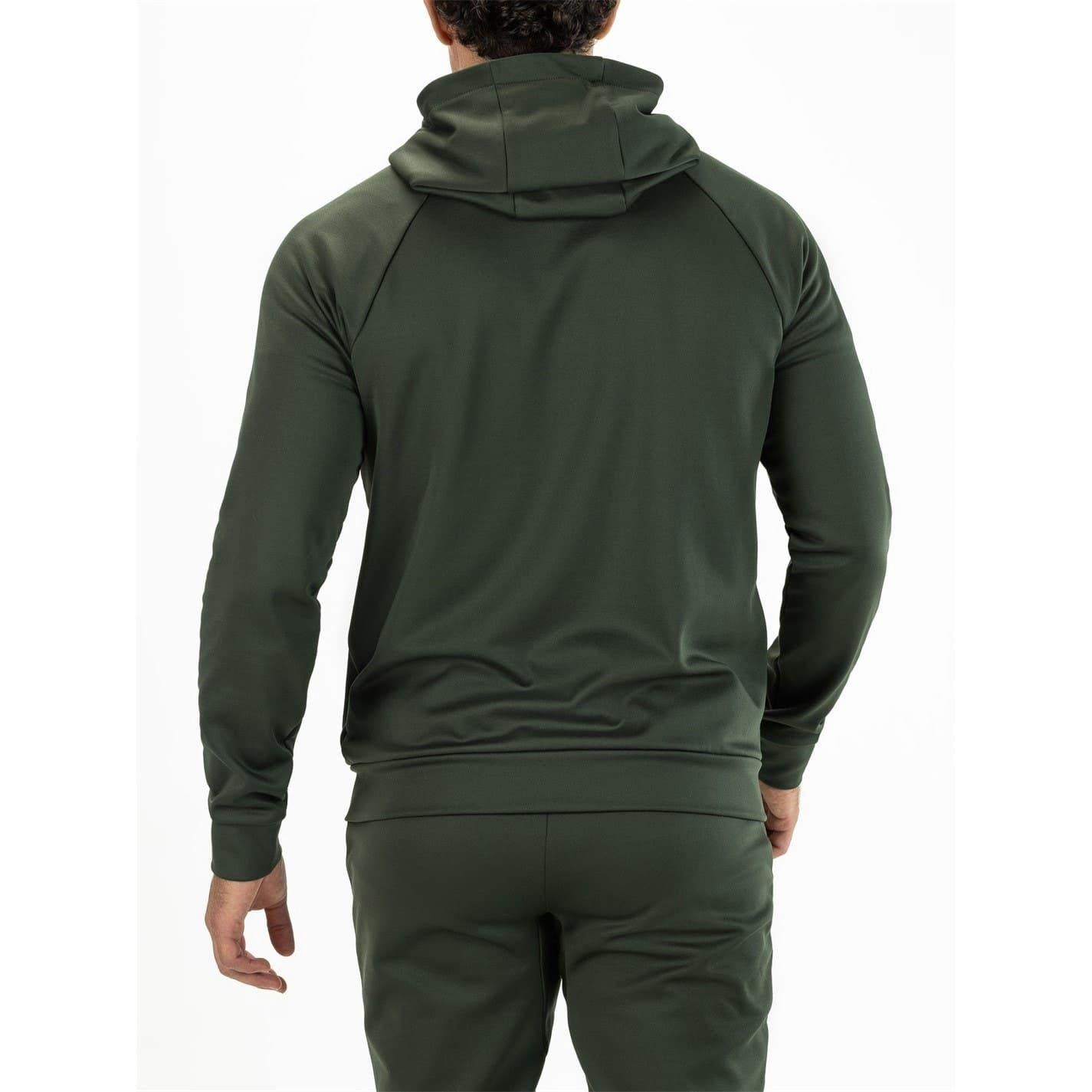 Camo Green - Back - Sjeng Sports Mens Maxim Raglan Long-Sleeved Full Zip Hoodie