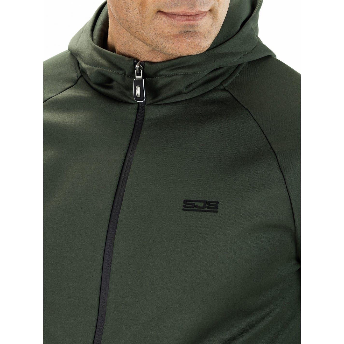 Camo Green - Side - Sjeng Sports Mens Maxim Raglan Long-Sleeved Full Zip Hoodie