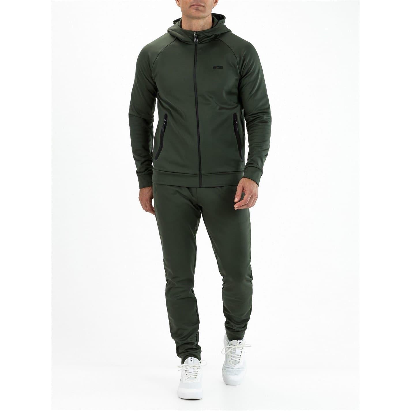 Camo Green - Lifestyle - Sjeng Sports Mens Maxim Raglan Long-Sleeved Full Zip Hoodie