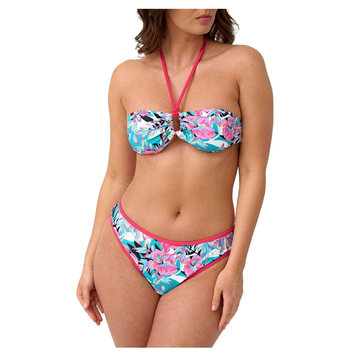 Multicoloured Print - Side - Be You Womens-Ladies Tropadellic Floral Quick Dry Bikini Bottoms