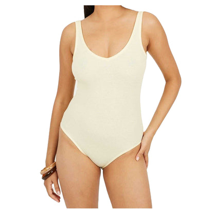 Lemonade - Front - Brave Soul Womens-Ladies Plain Cotton Fitted Bodysuit