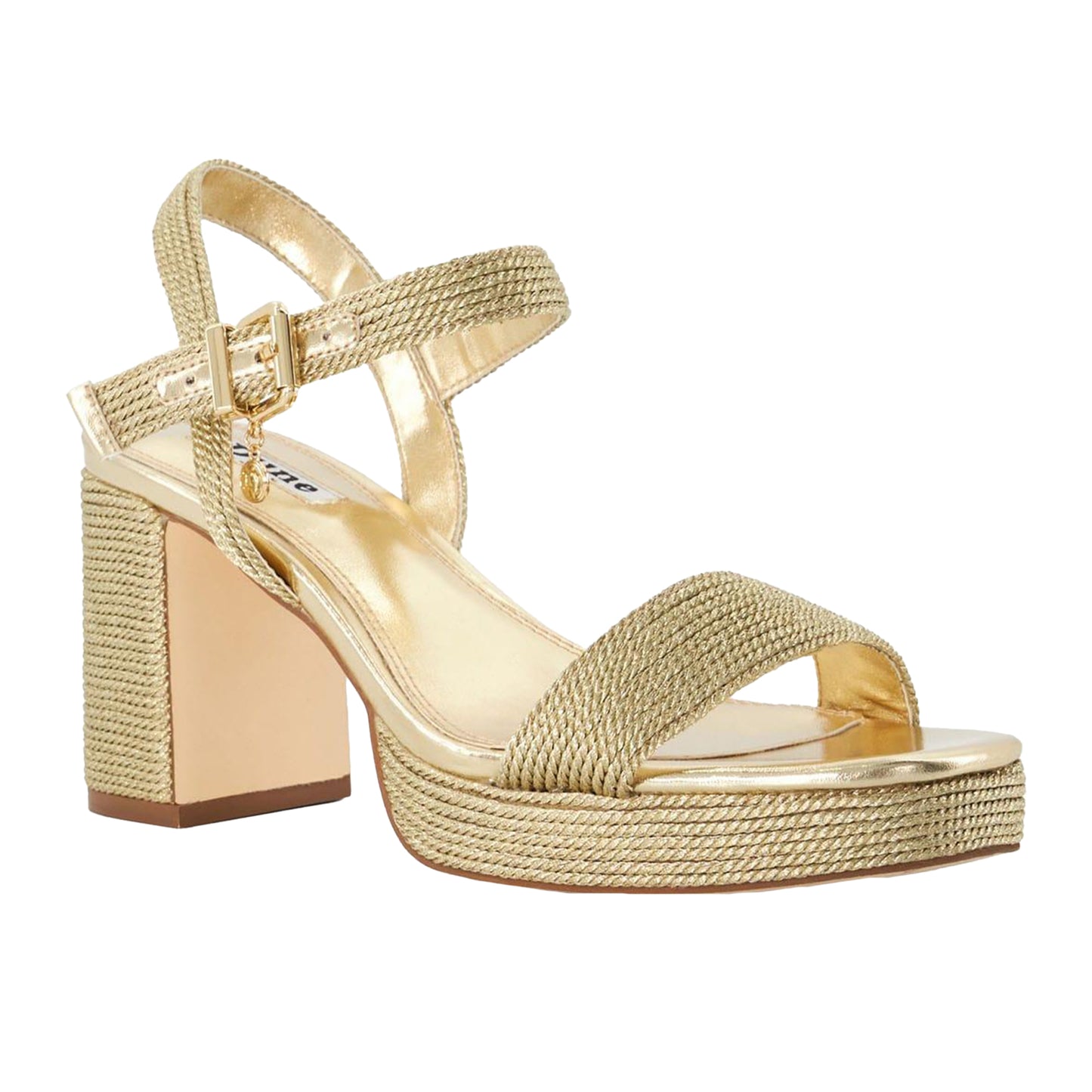 Gold - Front - Dune London Womens-Ladies Motive Platform Block Sandals