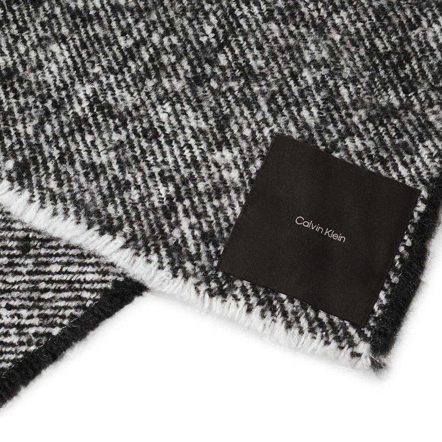 Black-White - Side - Calvin Klein Wool Blend Scarf