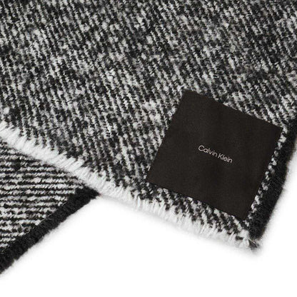 Black-White - Side - Calvin Klein Wool Blend Scarf