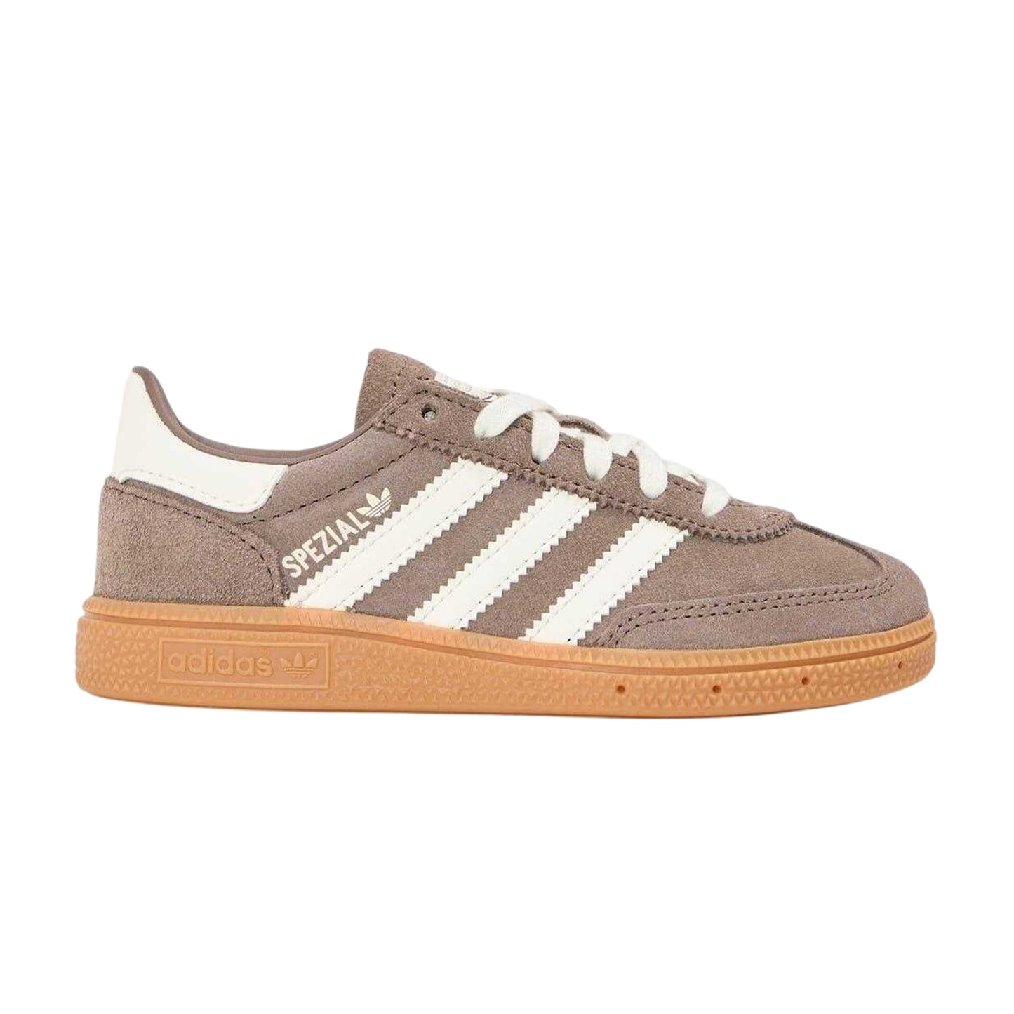 Brown - Front - Adidas Childrens-Kids Earth Strata Stripes Suede Low Trainers