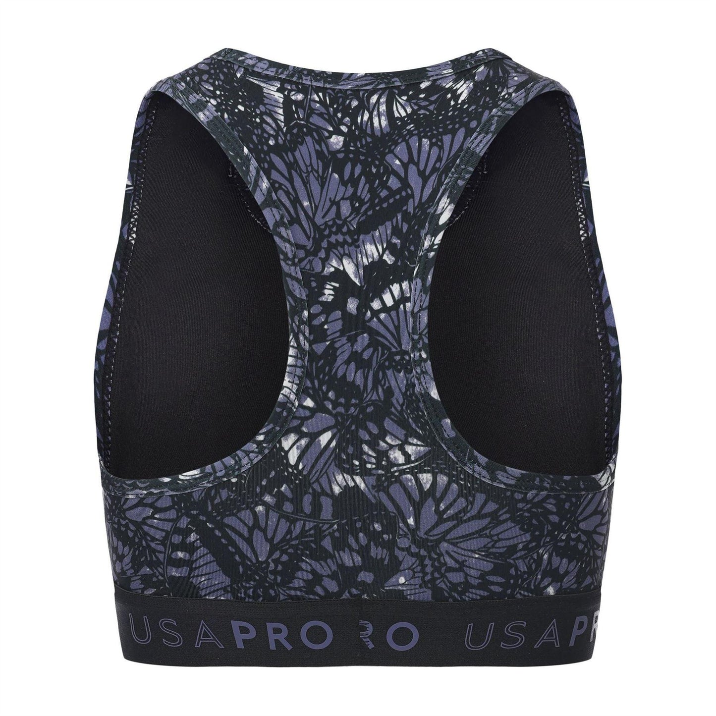 Black-Butterfly Green - Back - USA Pro Girls Crop Crop Top