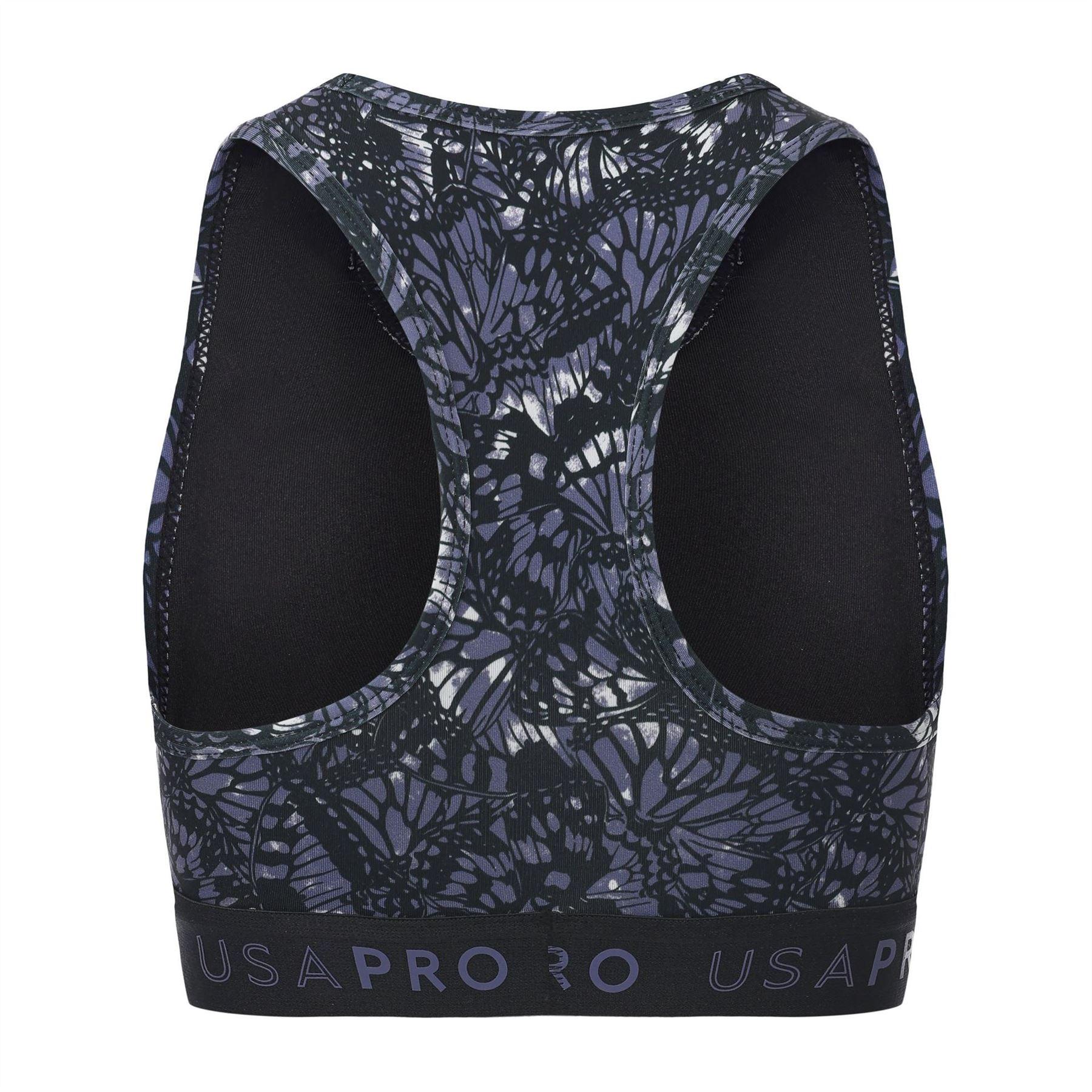 Black-Butterfly Green - Back - USA Pro Girls Crop Crop Top