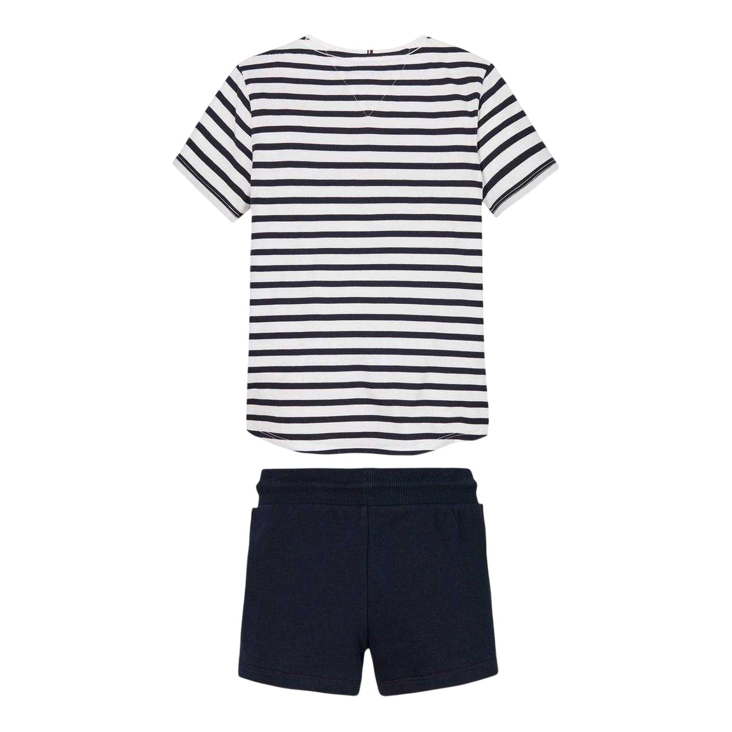 Night Navy - Back - Tommy Hilfiger Childrens-Kids Striped Crew Neck Short-Sleeved T-Shirt & Shorts Set