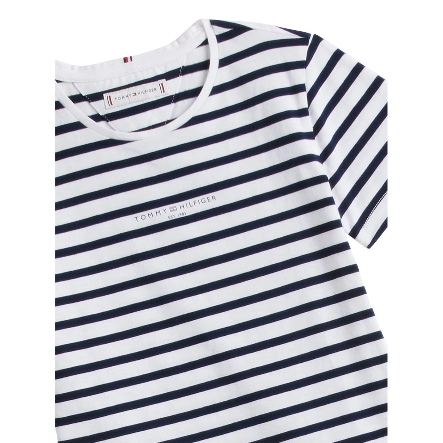 Night Navy - Side - Tommy Hilfiger Childrens-Kids Striped Crew Neck Short-Sleeved T-Shirt & Shorts Set