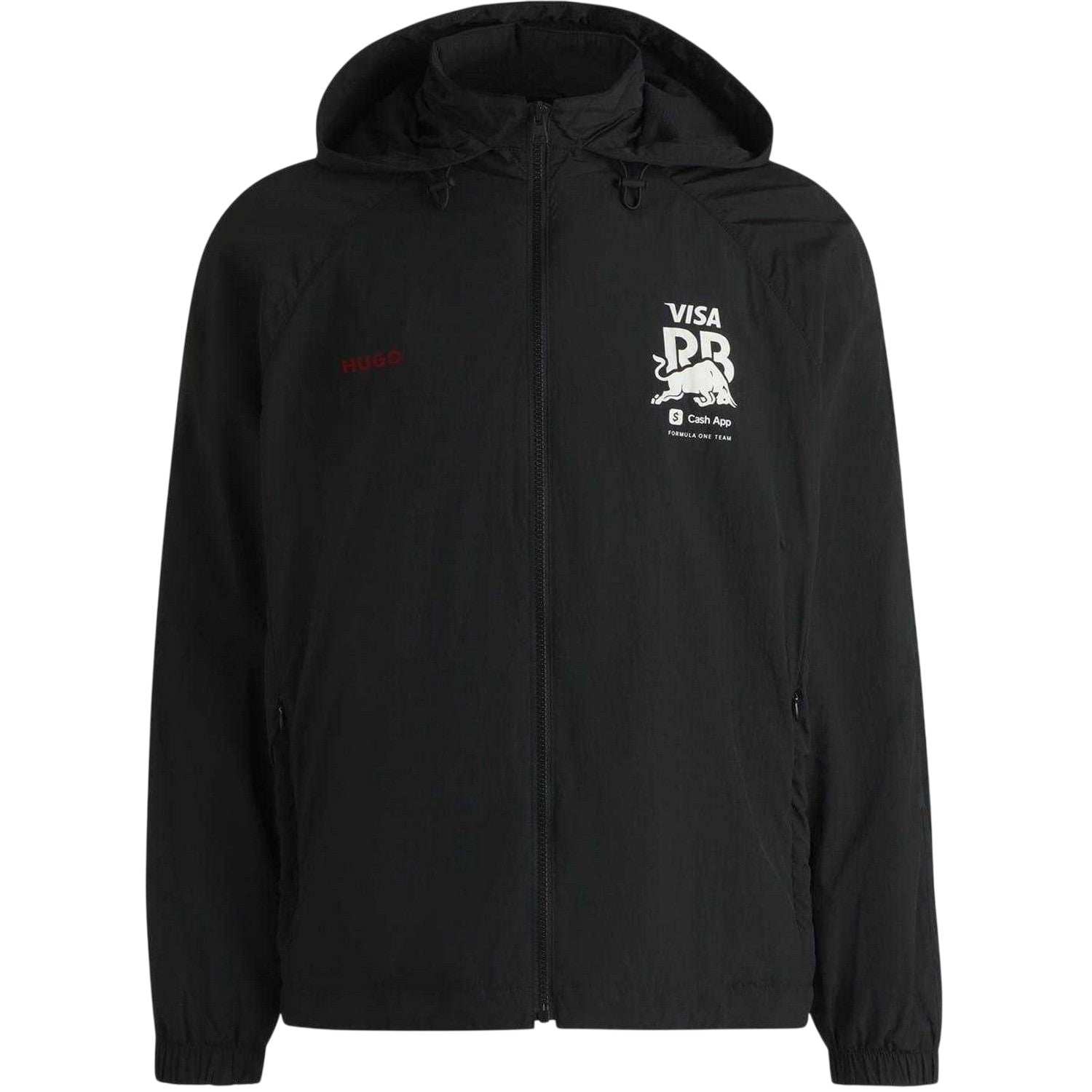 Black - Front - Hugo Mens Red Bull Zip Pocket Raglan Windbreaker