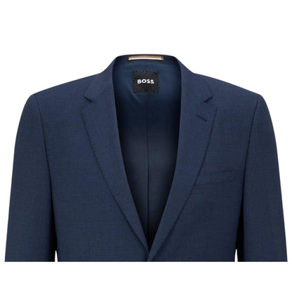 Blue - Back - Boss Mens Jasper Flap Pocket Blazer