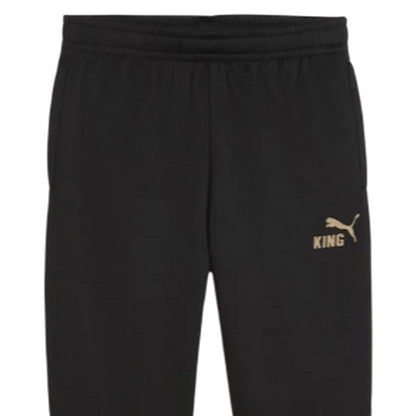 Black-Gold - Side - Puma Childrens-Kids King Performance Tracksuit Bottoms