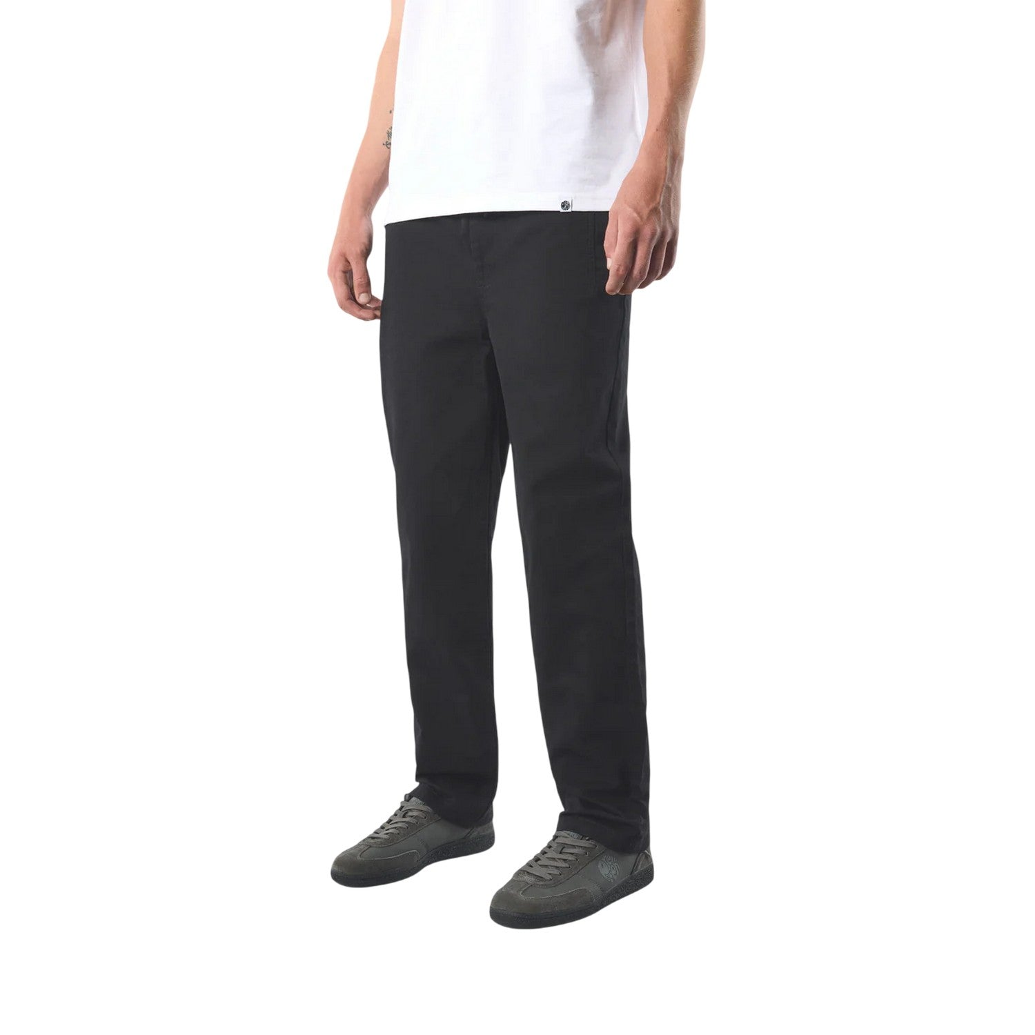 Black - Side - Pretty Green Mens Priory Twill Trousers