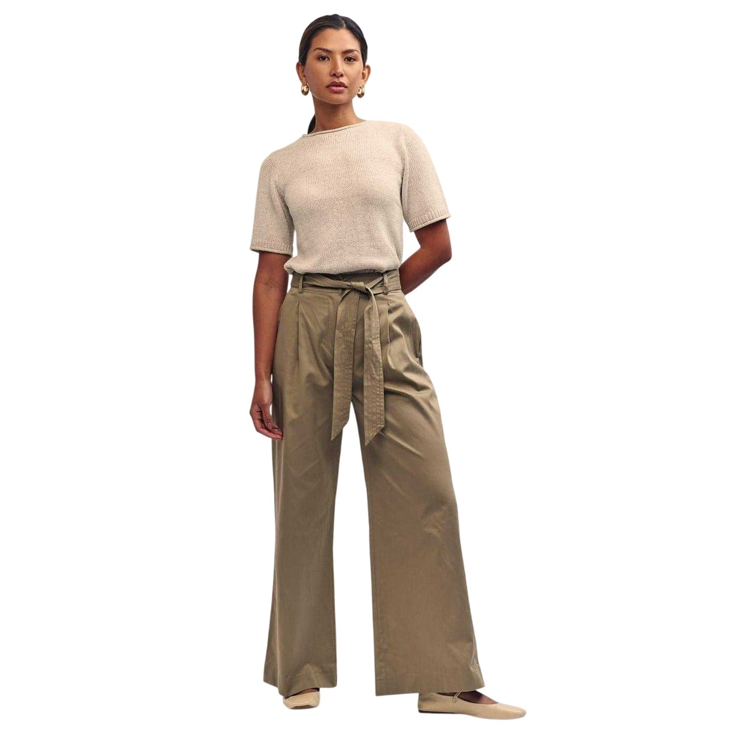 Green - Close up - Nobody´s Child Womens-Ladies Stevie Wide Leg Trousers