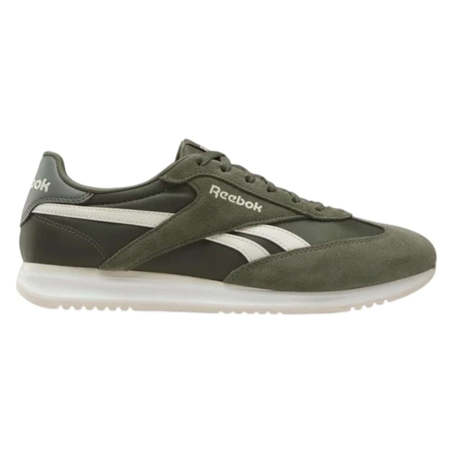 Green-White - Front - Reebok Mens World 70 Logo Suede Trainers