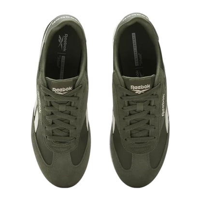 Green-White - Side - Reebok Mens World 70 Logo Suede Trainers