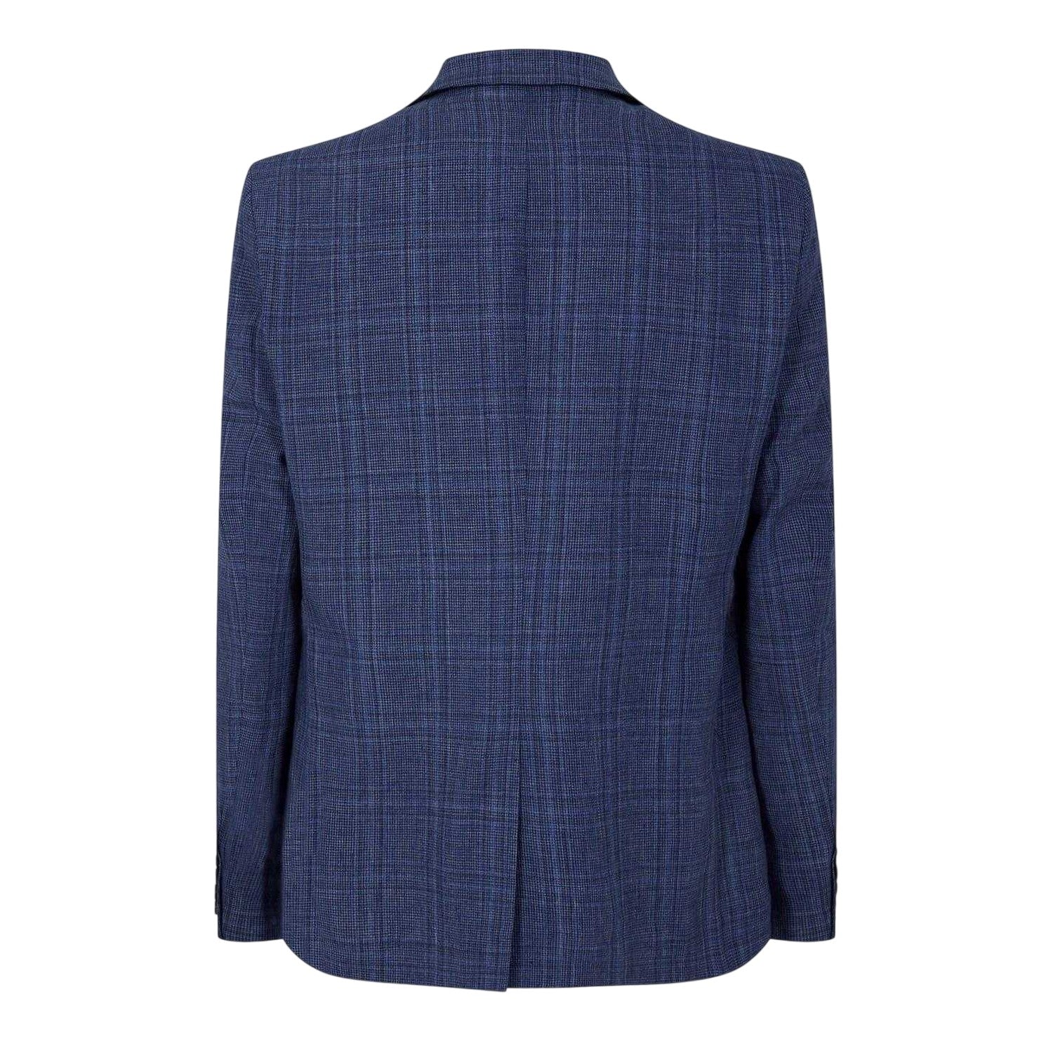 Airforce Blue - Back - Ted Baker Mens Plaid Houndstooth Suit Jacket