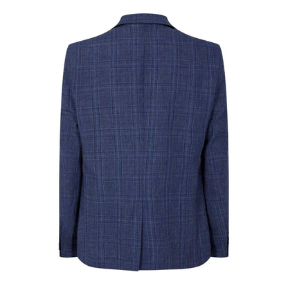 Airforce Blue - Back - Ted Baker Mens Plaid Houndstooth Suit Jacket