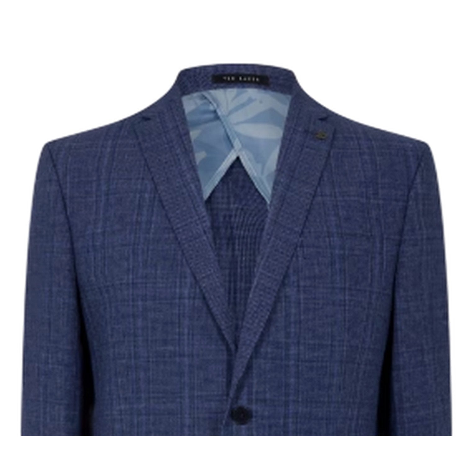 Airforce Blue - Side - Ted Baker Mens Plaid Houndstooth Suit Jacket